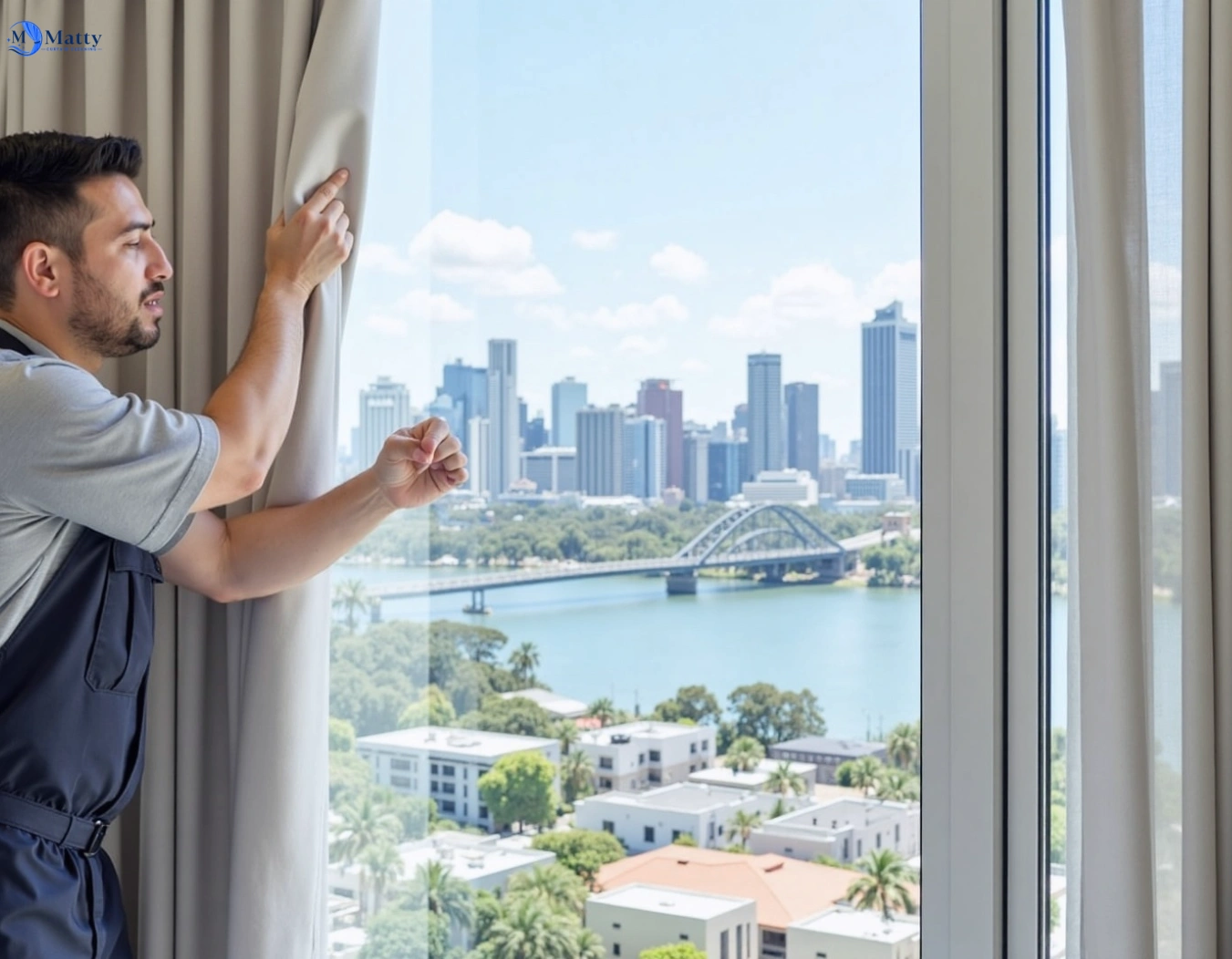 Professional curtain steam cleaning service herston QLD by Matty Curtain Cleaning