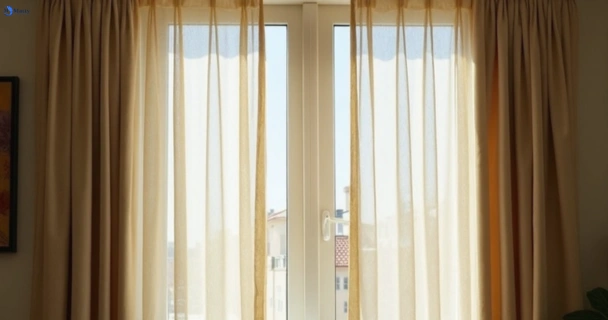 Dull dusty drapes in herston before professional cleaning
